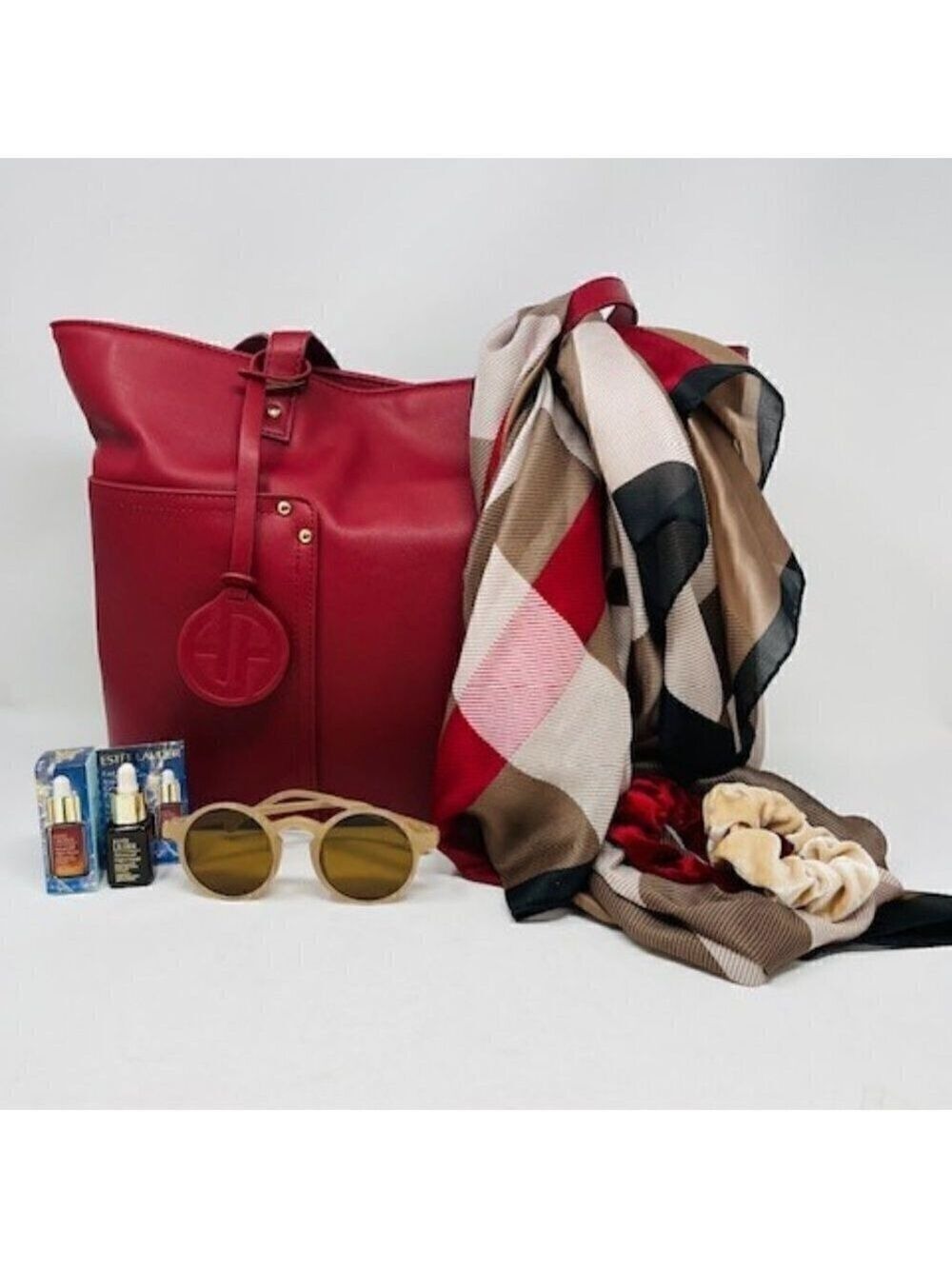7 pc-Estee Lauder Adv Night repair, totebag, scarf, sunglasses, scrunchies-NEW! - Picture 3 of 3